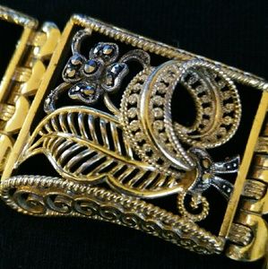 SOLD..GorgeouVictorian 800 silver, ornate bracelet